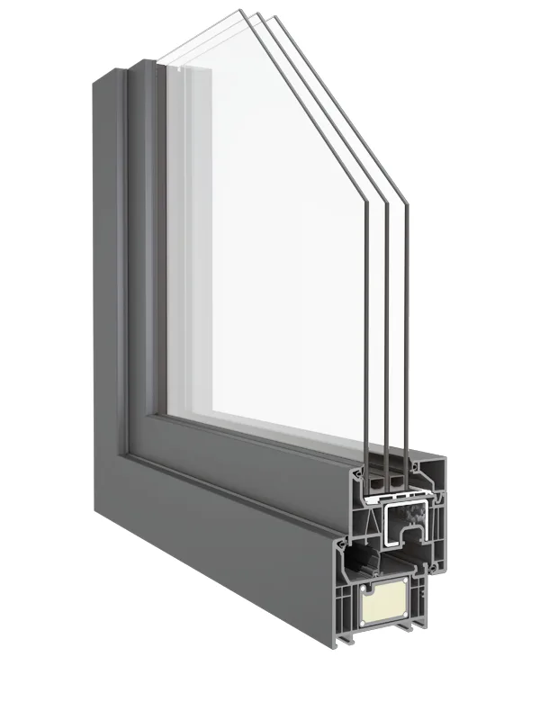 Termo Elegant 76 Premium — řez profilem